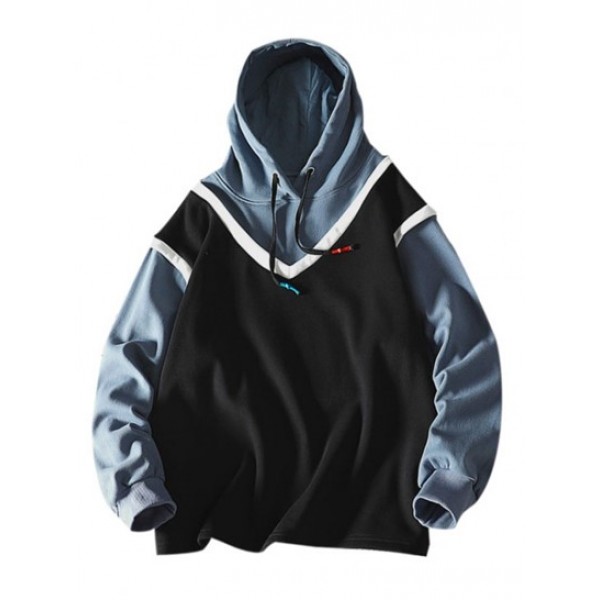 Colorblock Faux Twinset Hoodie