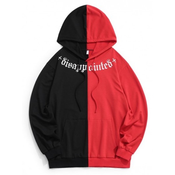 Streetwear Letter Two Tone Hoodie