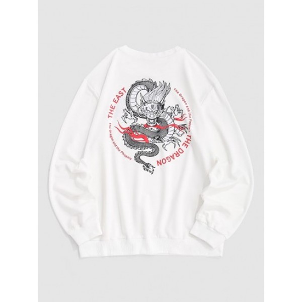 Chinese Dragon Letter Graphic Sweatshirt