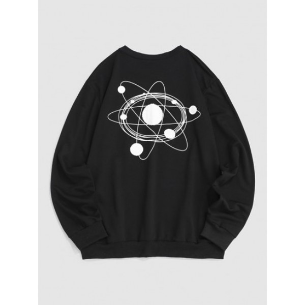 Galaxy Planet Drawing Graphic Sweatshirt