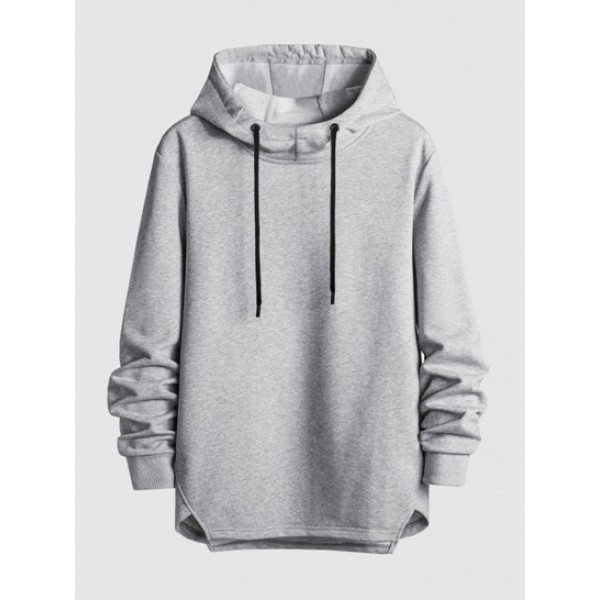 Solid Color High Low Hoodie