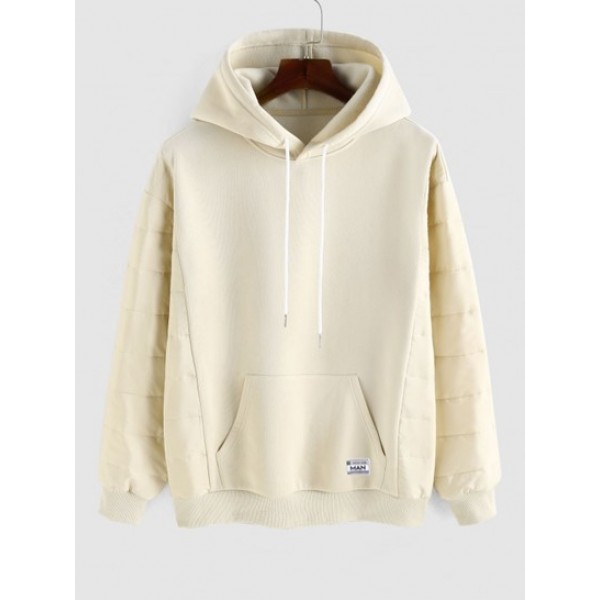 Quilted Spliced Fleece Lining Hoodie