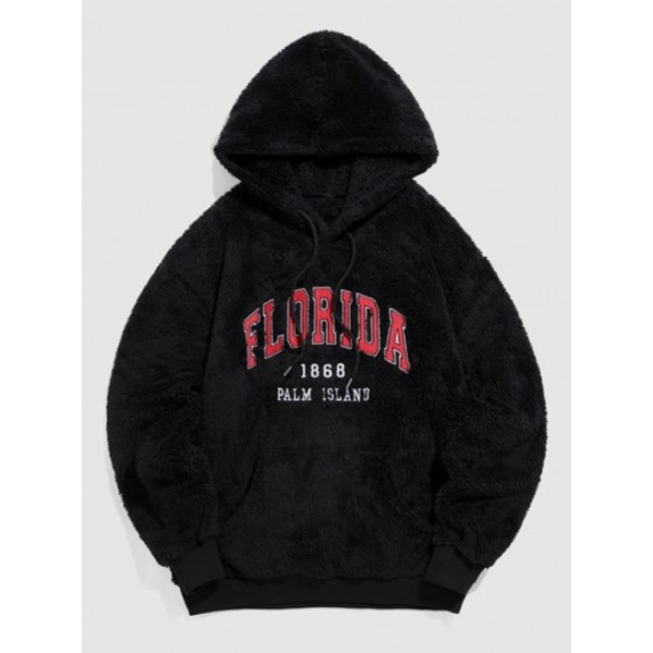 FLORIDA Letter Embroidered Fluffy Teddy ...