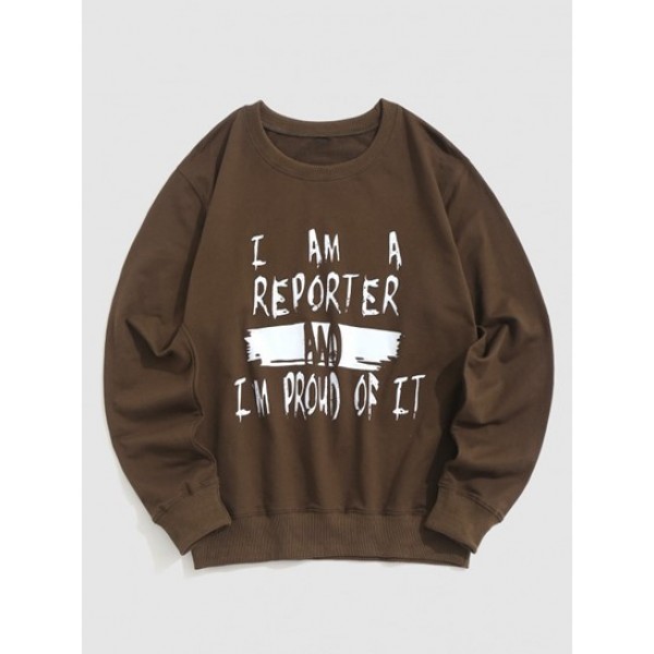 Letters Graphic Print Slogan Sweatshirt