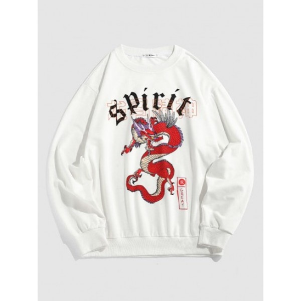 Streetwear Dragon Spirit Print Graphic S...