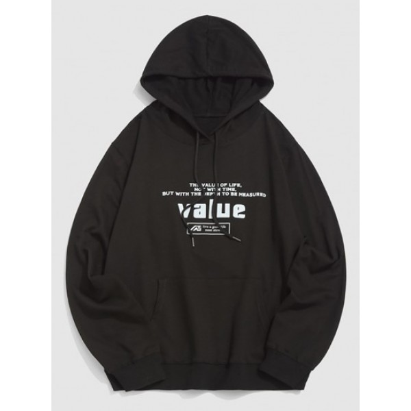 Letters Value Print Graphic Hoodie