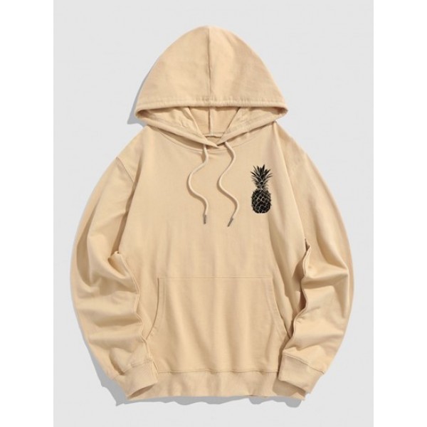 Pineapple Pattern Kangaroo Pocket Hoodie