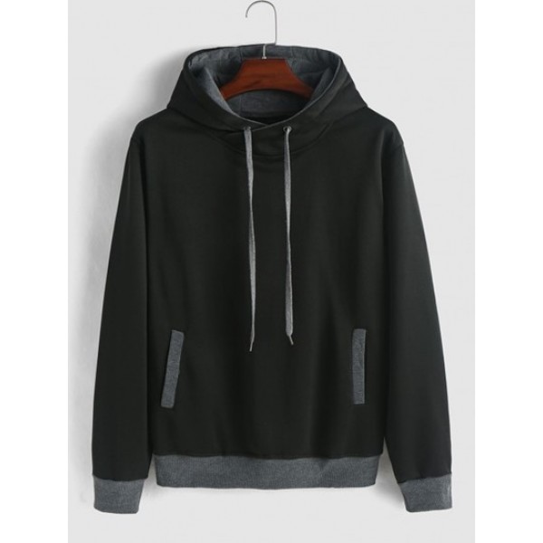 Colorblock Fleece Lining Hoodie