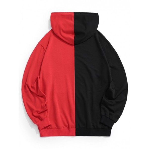 Streetwear Letter Two Tone Hoodie