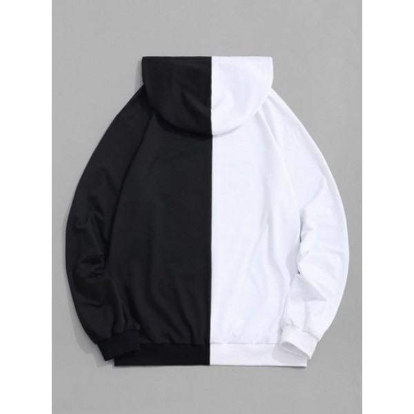 Streetwear Two Tone Letter Hoodie