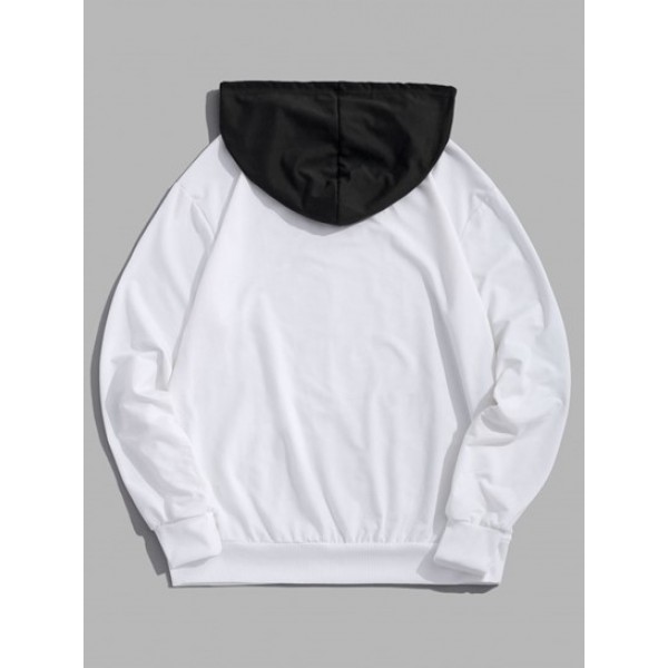 Letter Graphic Print Contrast Hoodie