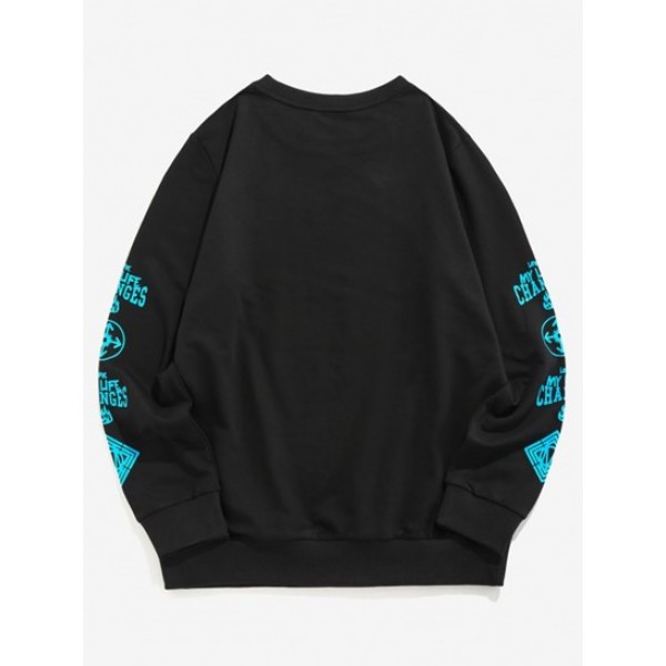 Love My Life Slogan Graphic Sweatshirt