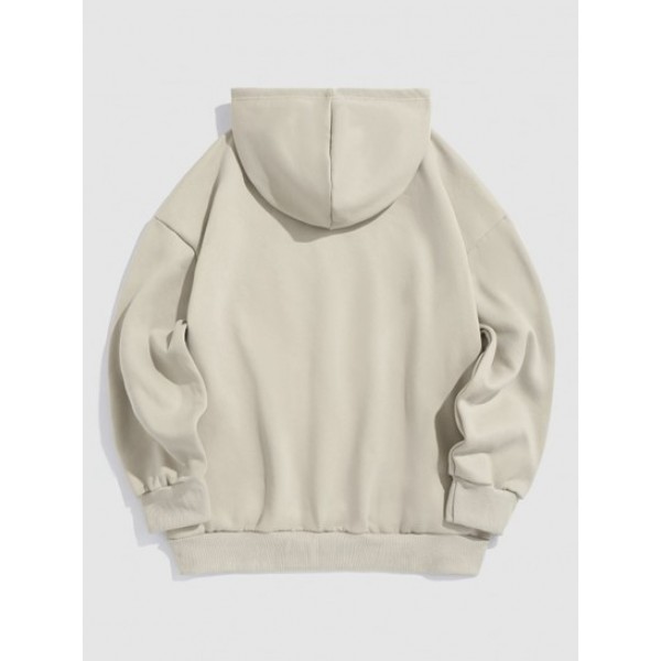 Letter OAKLAND Embroider Fluffy Fleece-lined Essentials Hoodie