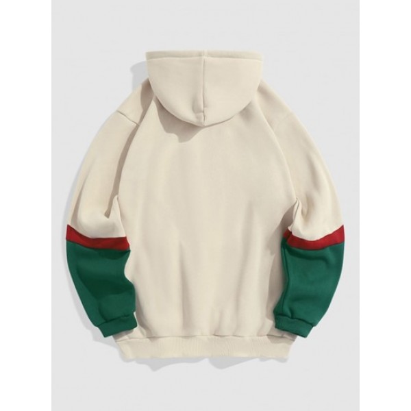 Colorblock Fleece Lining PARIS Graphic Hoodie