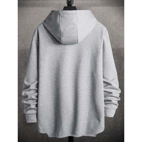 Solid Color High Low Hoodie