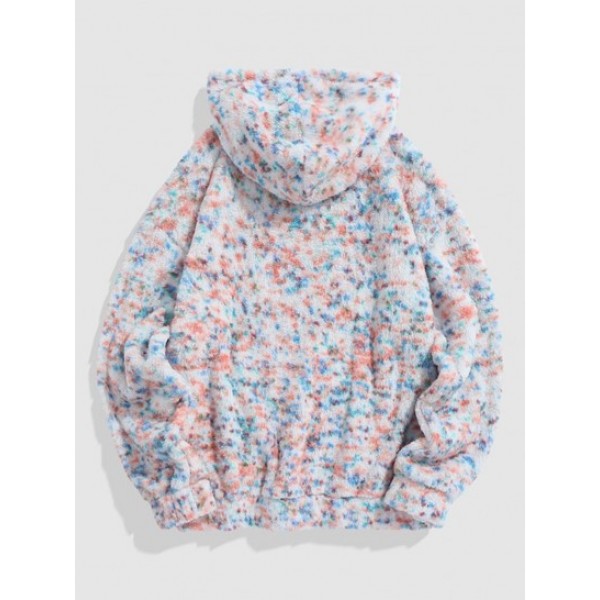 Mixed Fluffy Fleece Teddy Hoodie