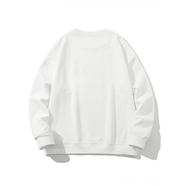 Map Of China Print Drop Shoulder Sweatshirt