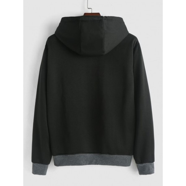 Colorblock Fleece Lining Hoodie