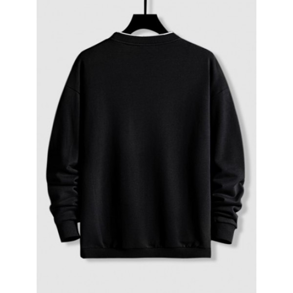 Letter Printed Crew Neck Sweatshirt