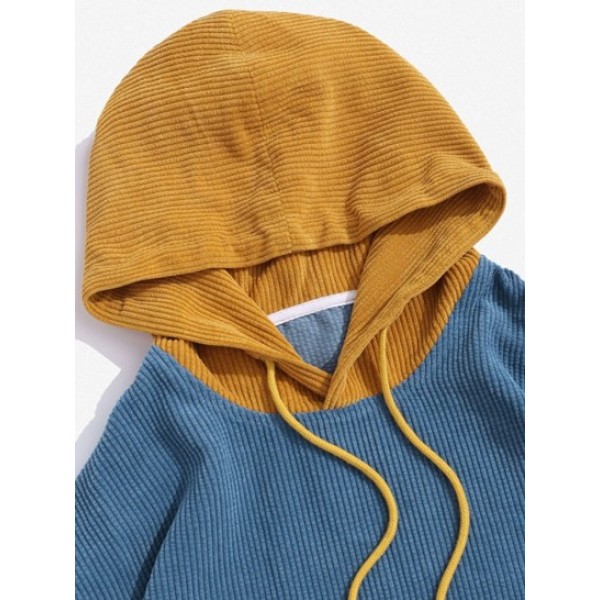 Two Tone Corduroy Hoodie