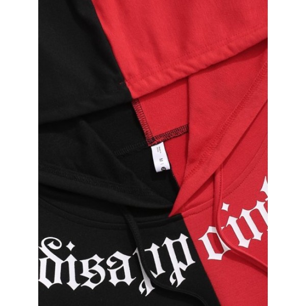 Streetwear Letter Two Tone Hoodie