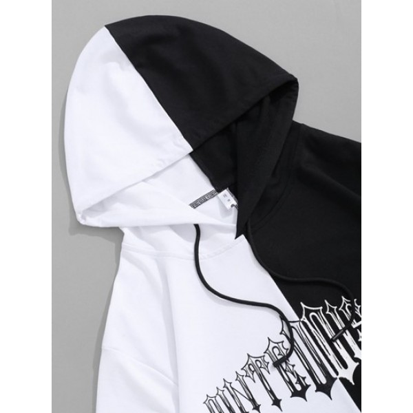 Streetwear Two Tone Letter Hoodie