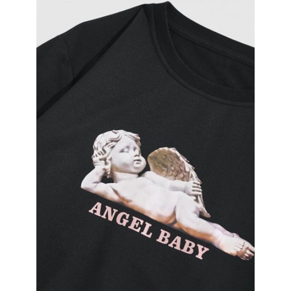 Streetwear Angel Baby Pattern Vintage Sweatshirt