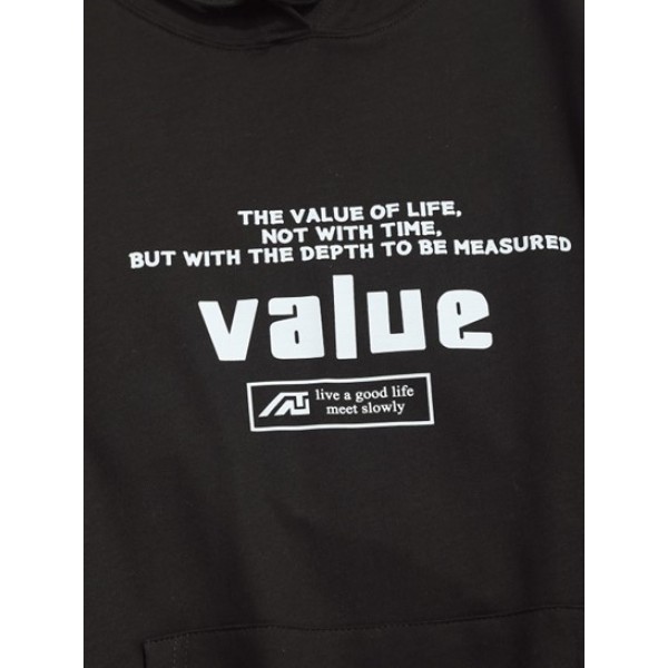 Letters Value Print Graphic Hoodie