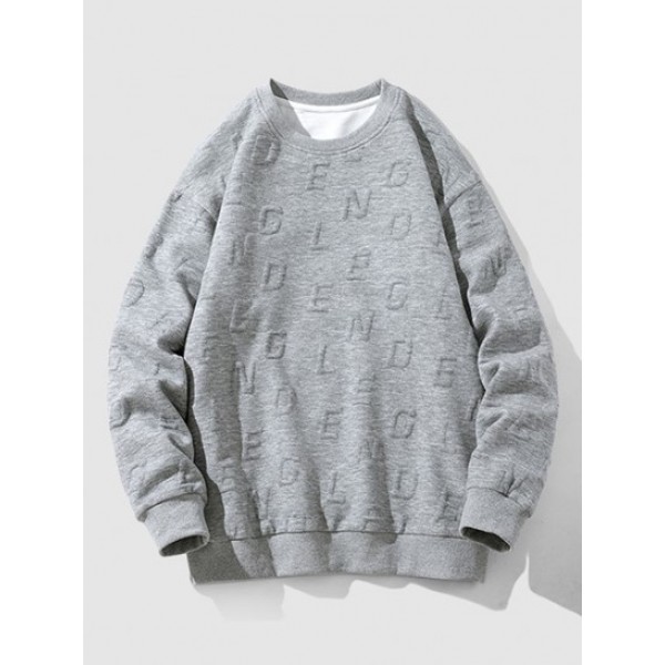 Letter Embossed Sweatshirt