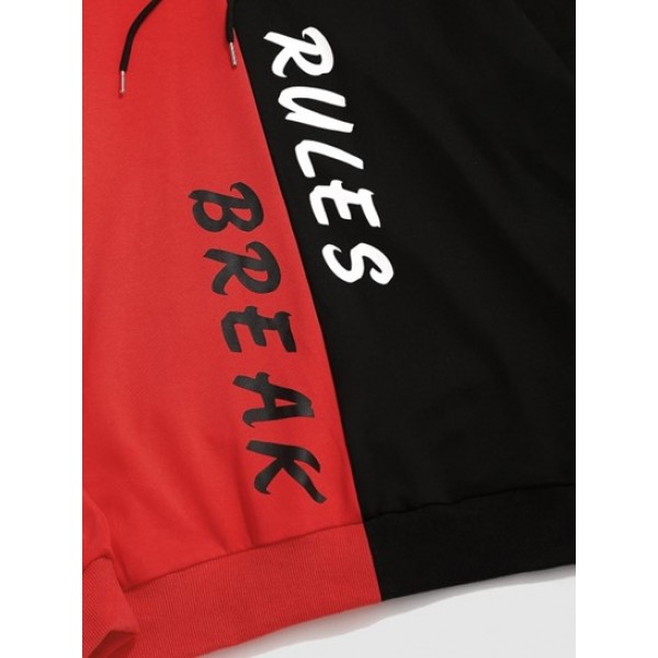 Break Rules Two Tone Panel Hoodie