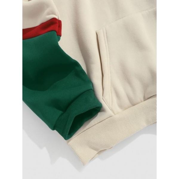 Colorblock Fleece Lining PARIS Graphic Hoodie