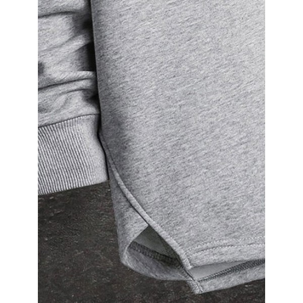 Solid Color High Low Hoodie