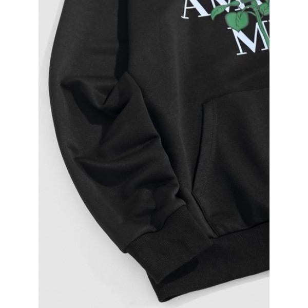 Streetwear Rose Slogan Graphic Hoodie