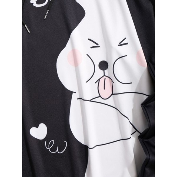 Cute Animal Graphic Print Hoodie