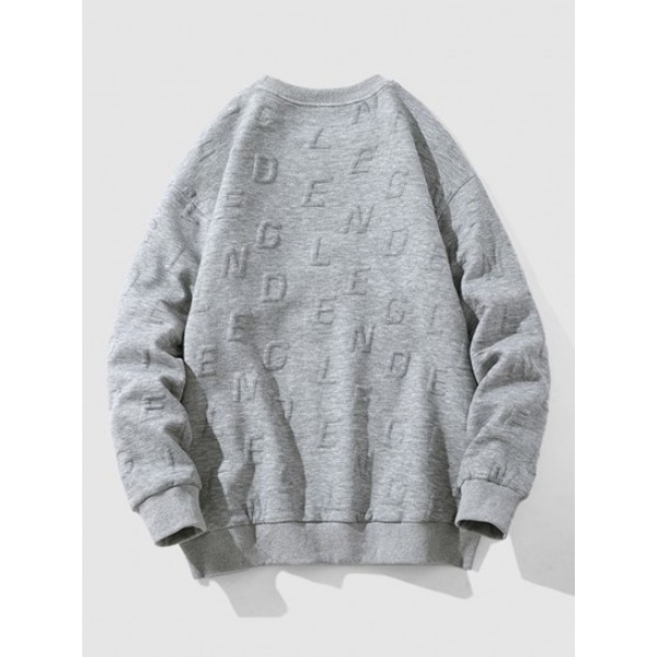 Letter Embossed Sweatshirt